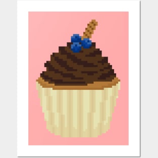 Chocolate cupcake pixel art Posters and Art